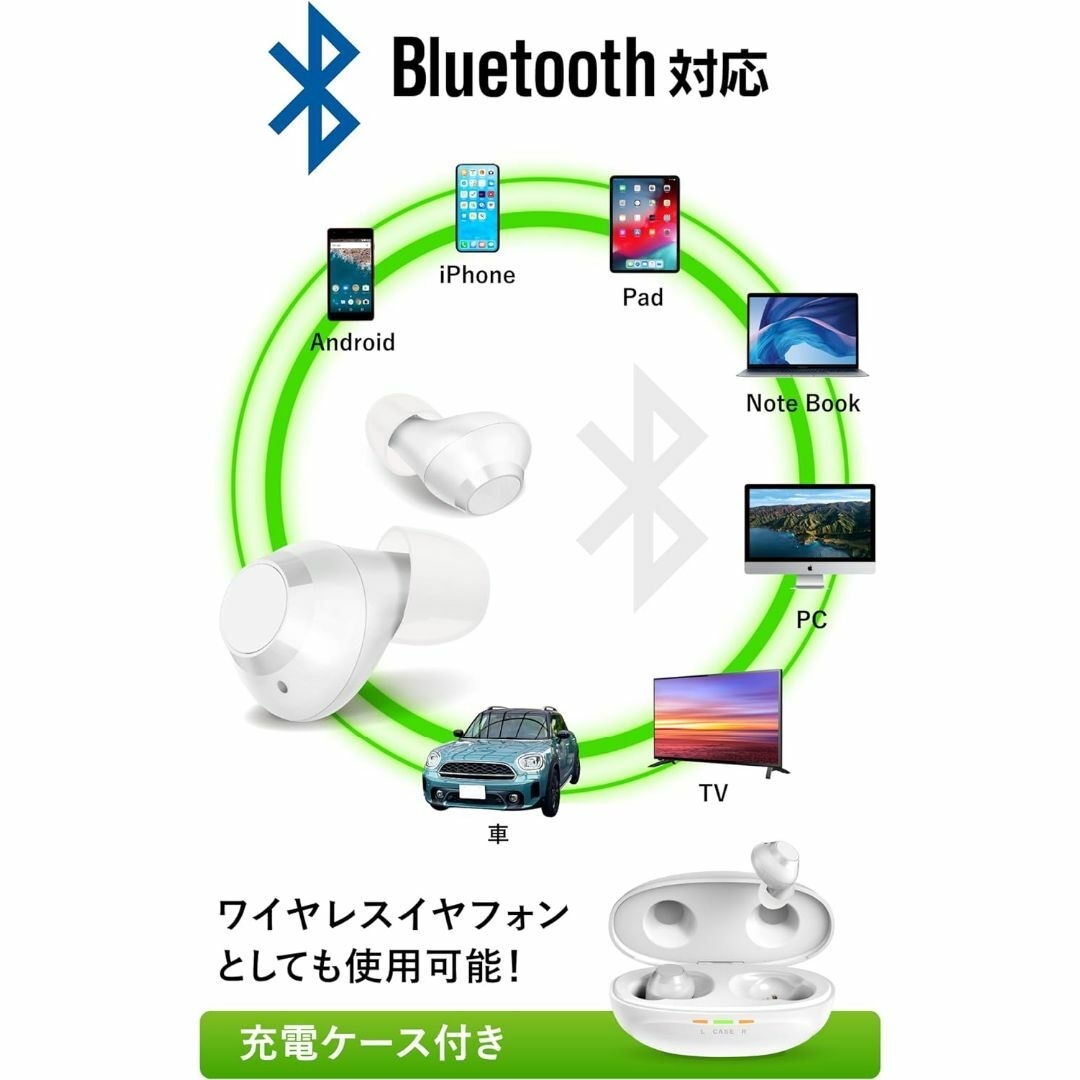 [ みみサポ ] 集音器 イヤホン ブルートゥース 【 新しい聴こえの イヤホン