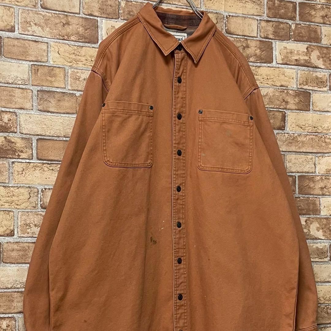 エルエルビーン　ダック地　長袖シャツ　ジャケット　ビッグシルエット　肉厚　XL
