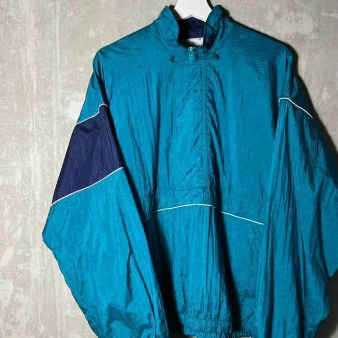 90s ROAD USA IMPORT アメリカ古着　ナイロンジャケット　青紺 メンズのジャケット/アウター(ナイロンジャケット)の商品写真