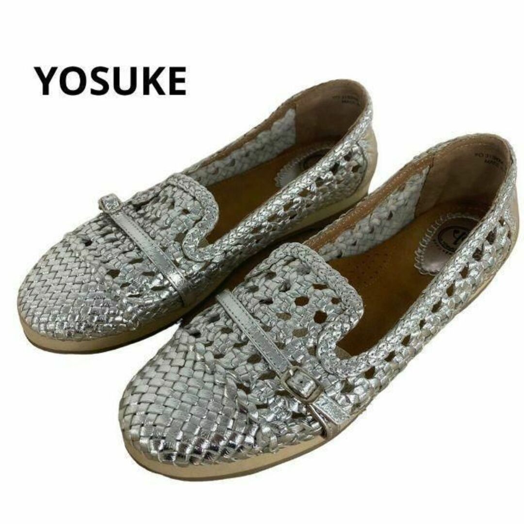 YOSUKE(ヨースケ)のYOSUKE スクエアメッシュパンプス　レディース　シルバー レディースの靴/シューズ(その他)の商品写真