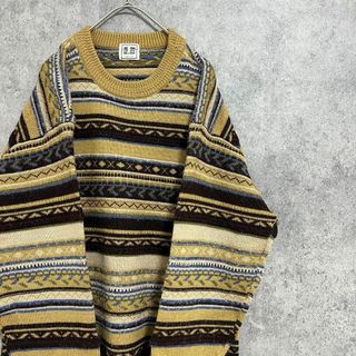 90s vintage 総柄ニット メンズ 古着 個性派 奇抜の通販|ラクマ