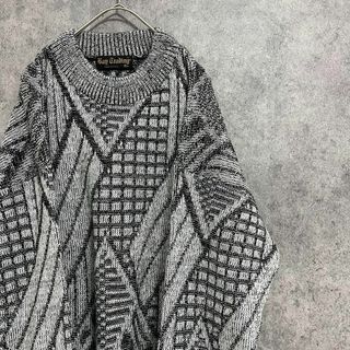 90s vintage 総柄ニット アクリル メンズL 古着 個性派 奇抜の通販|ラクマ