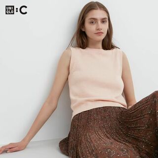 UNIQLO C カシミヤクルーネックショートセーター ピンク Lサイズ