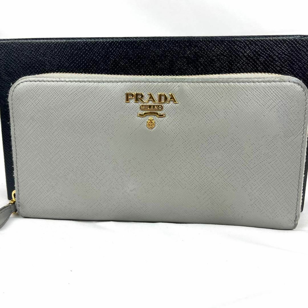 極美品✨ 現行 プラダ長財布 サフィアーノ バイカラー RFID搭載-