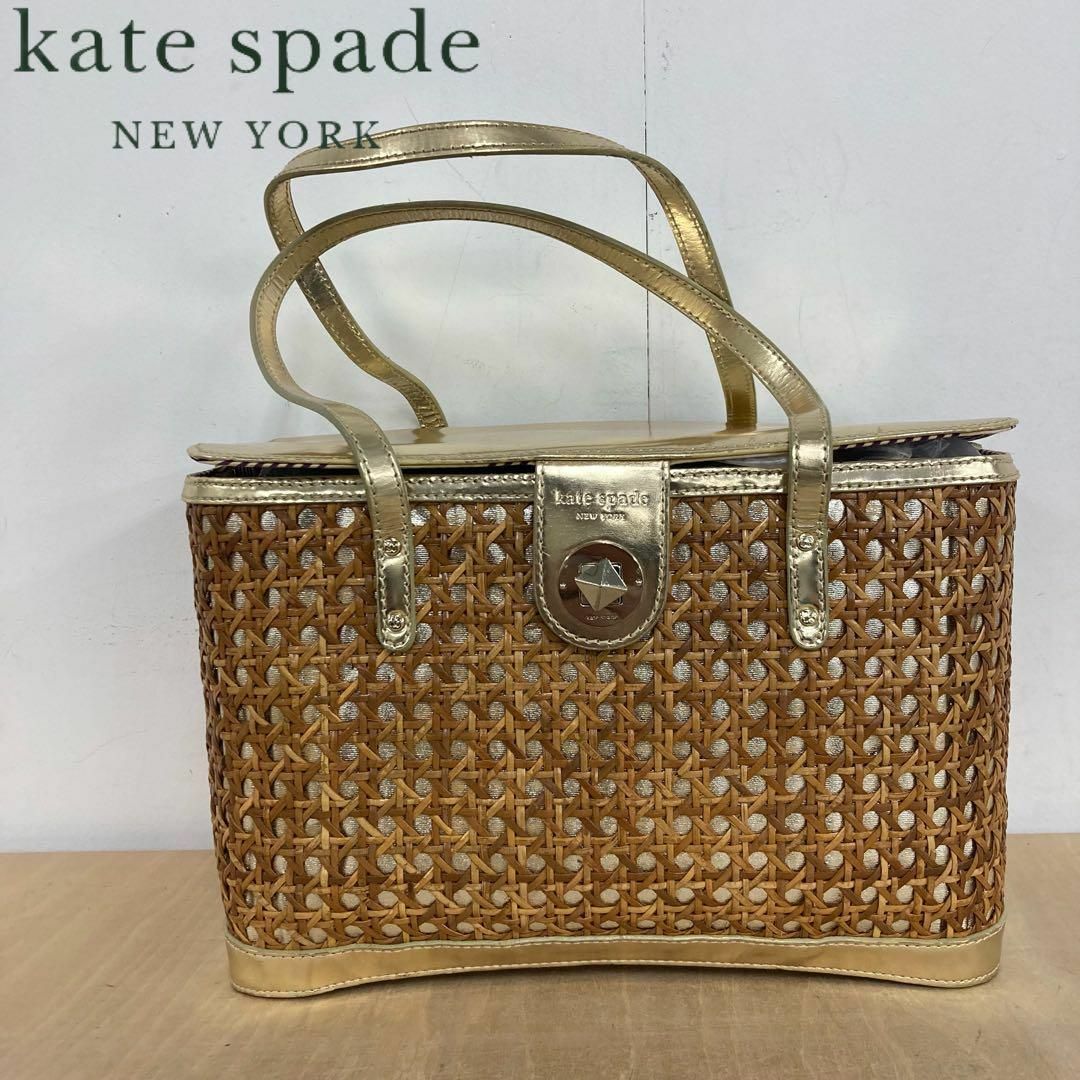 Kate spade NEWYORK かごバッグ 夏バッグ ターンロック | フリマアプリ ラクマ