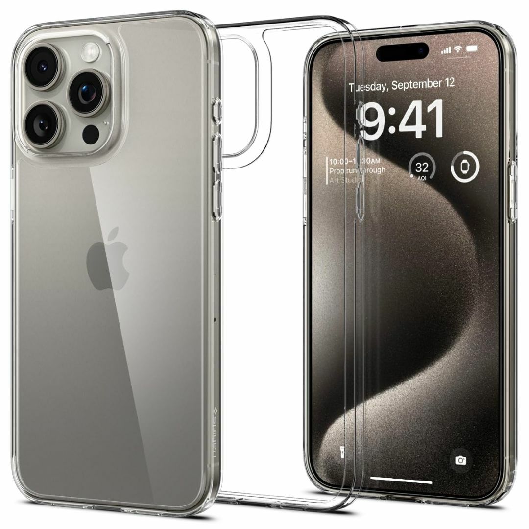 【色: クリスタル・クリア】Spigen iPhone 15 Pro ケース ク