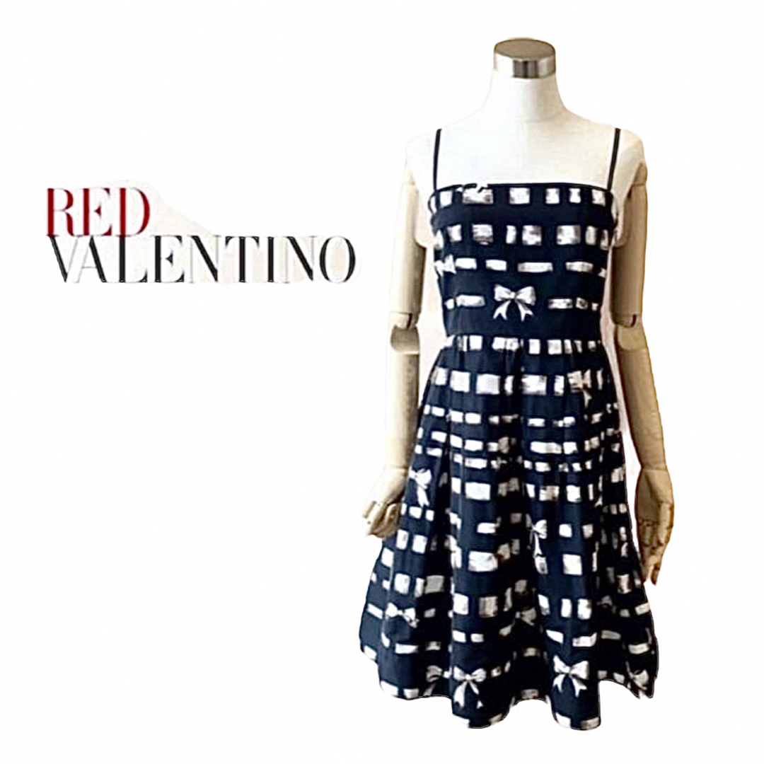 タグ付き新品◆レッドヴァレンティノ◆リボン柄ワンピース◆REDVALENTINO