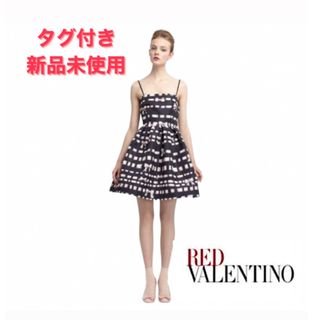 レッドヴァレンティノ(RED VALENTINO)のタグ付き新品◆レッドヴァレンティノ◆リボン柄ワンピース◆REDVALENTINO(ひざ丈ワンピース)