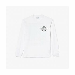 ラコステ(LACOSTE)の【ホワイト】グラデーションブランドネームロゴプリントロングスリーブTシャツ(カットソー(長袖/七分))