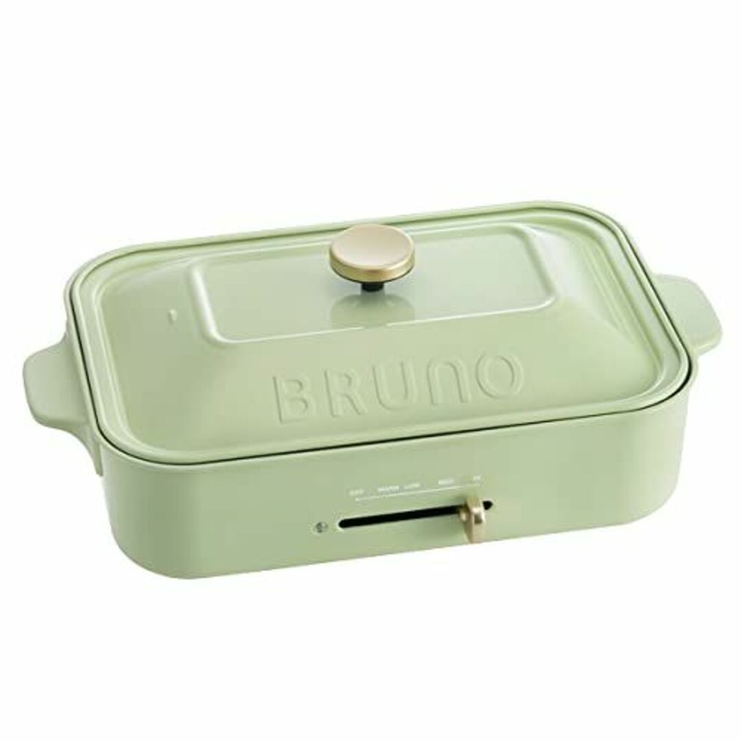 BRUNO コンパクトホットプレート  ペールグリーン  本体＆2種プレート B