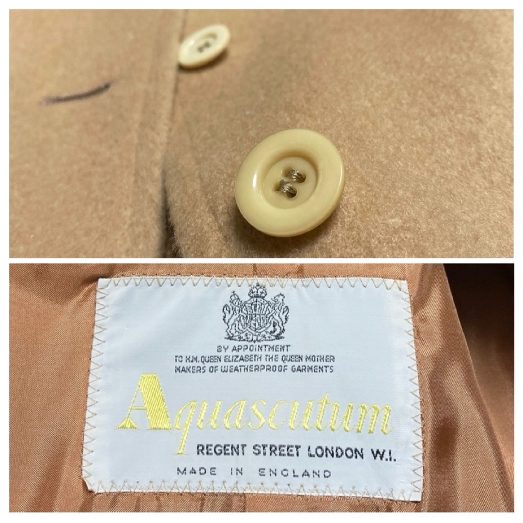 【極美品 60S 希少】Aquascutum ピュアキャメルヘア ケープコート