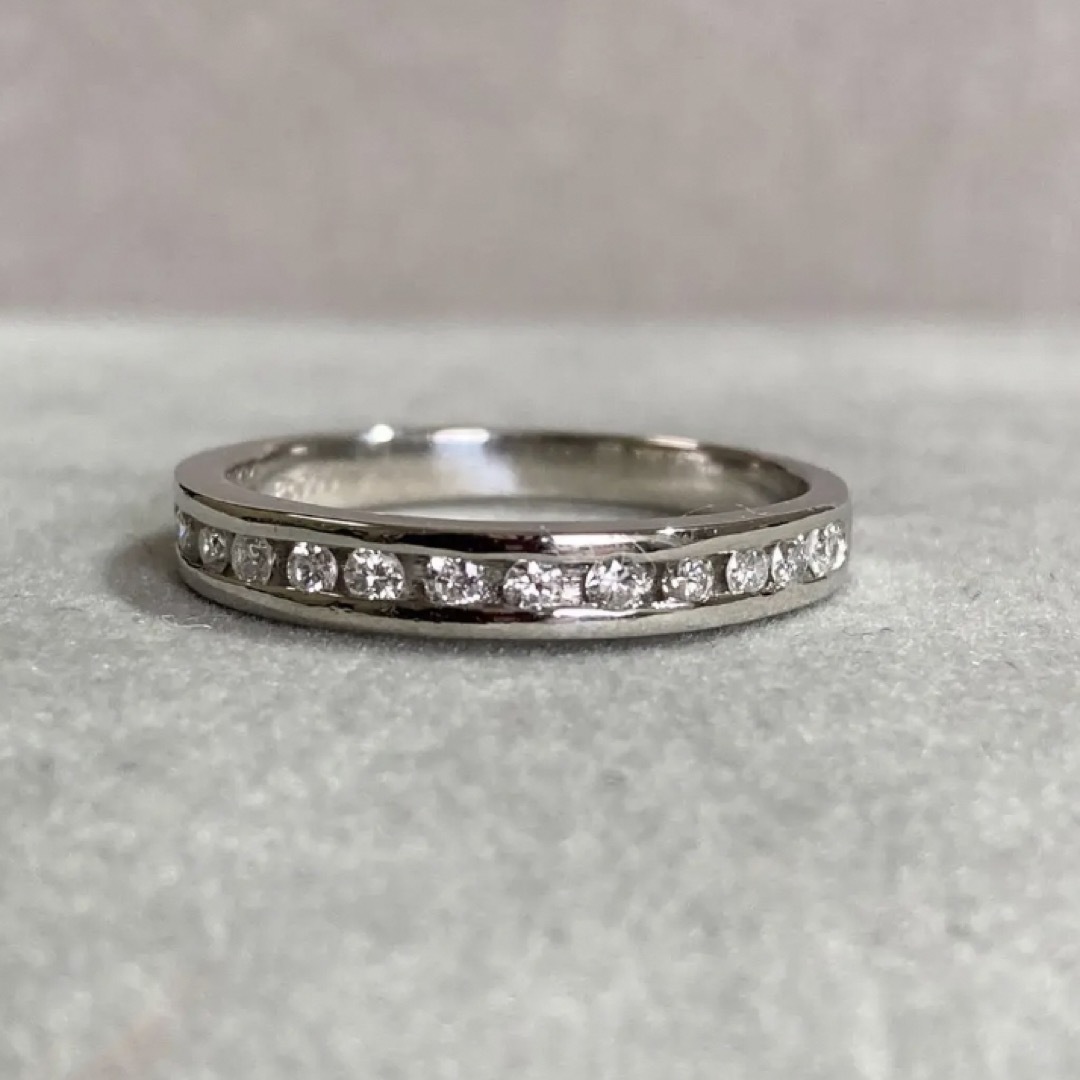 Pt900 0.23ct レール留め ダイヤモンドリング 指輪