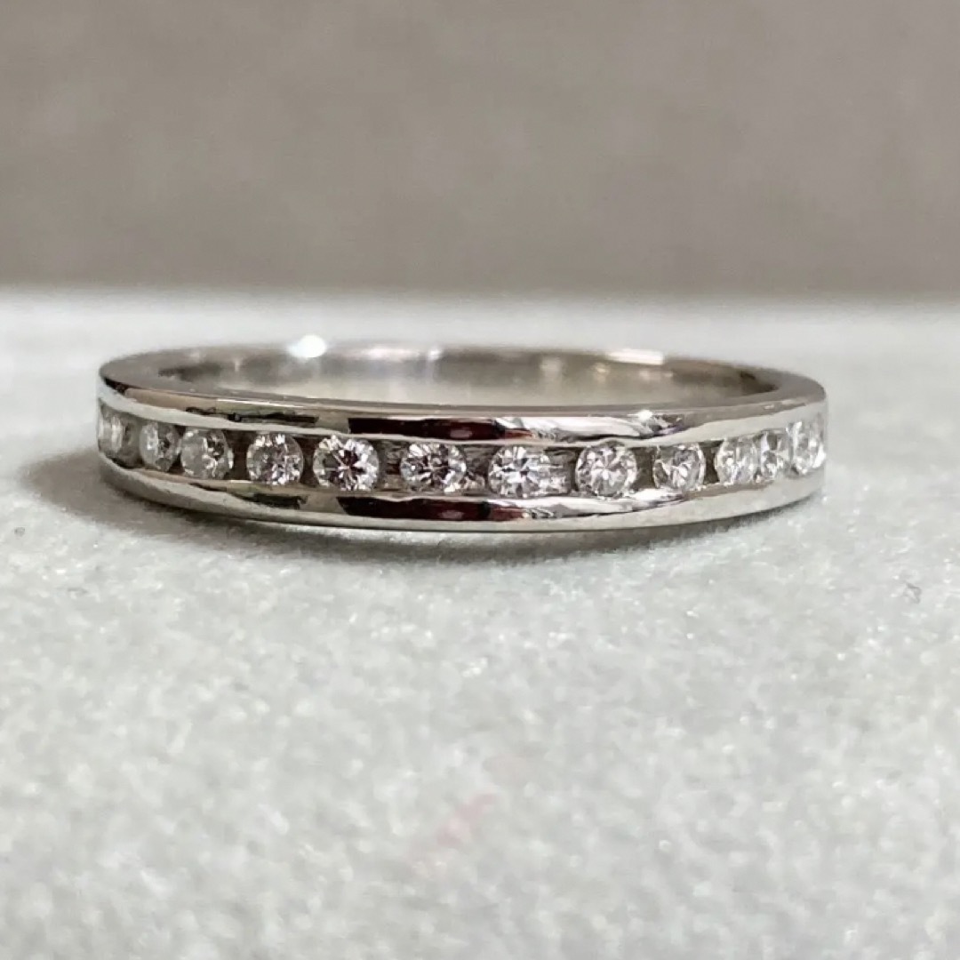Pt900 0.23ct レール留め ダイヤモンドリング 指輪