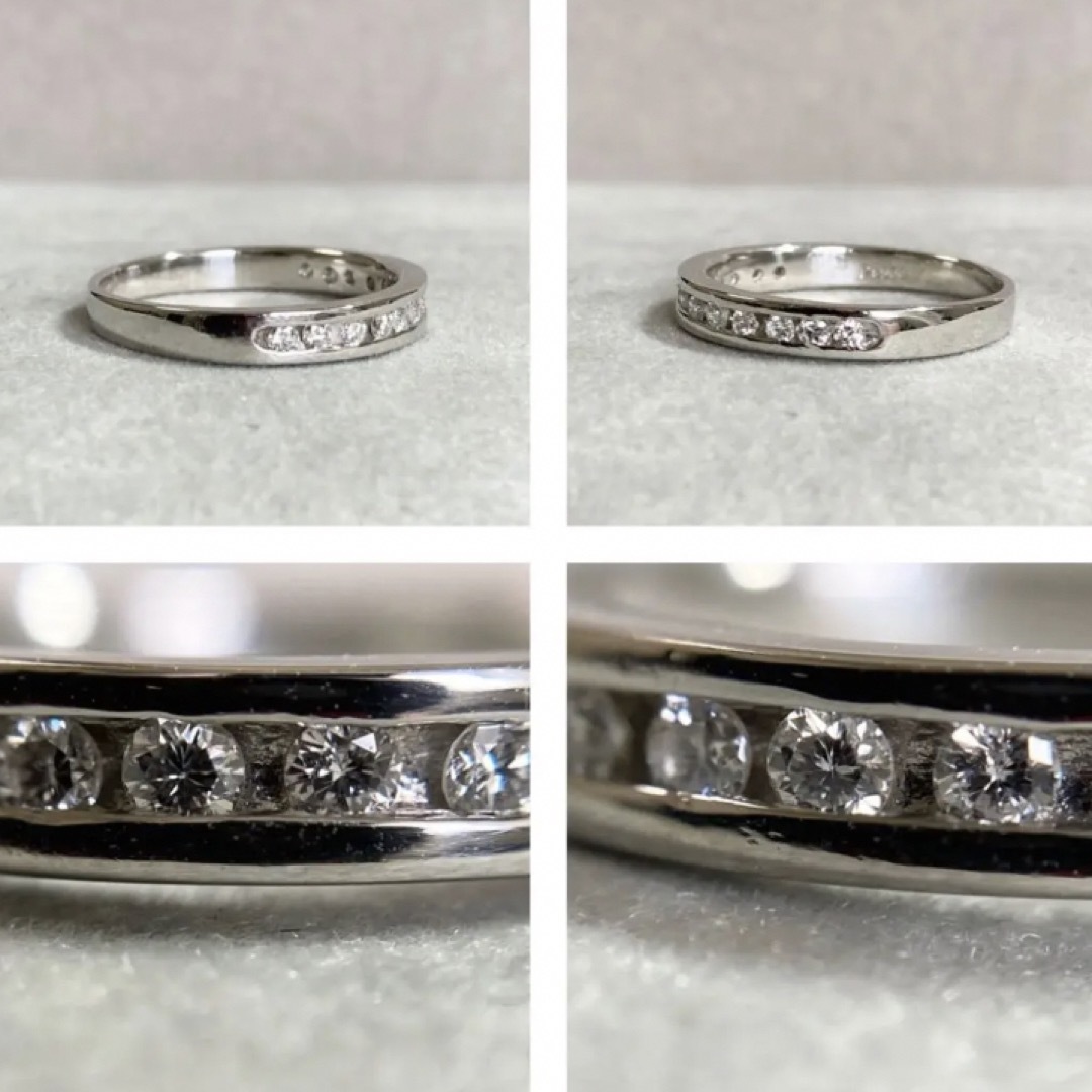 Pt900 0.23ct レール留め ダイヤモンドリング 指輪