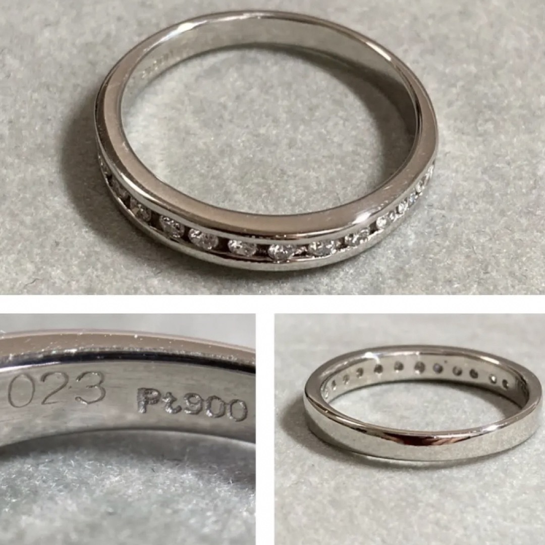 Pt900 0.23ct レール留め ダイヤモンドリング 指輪