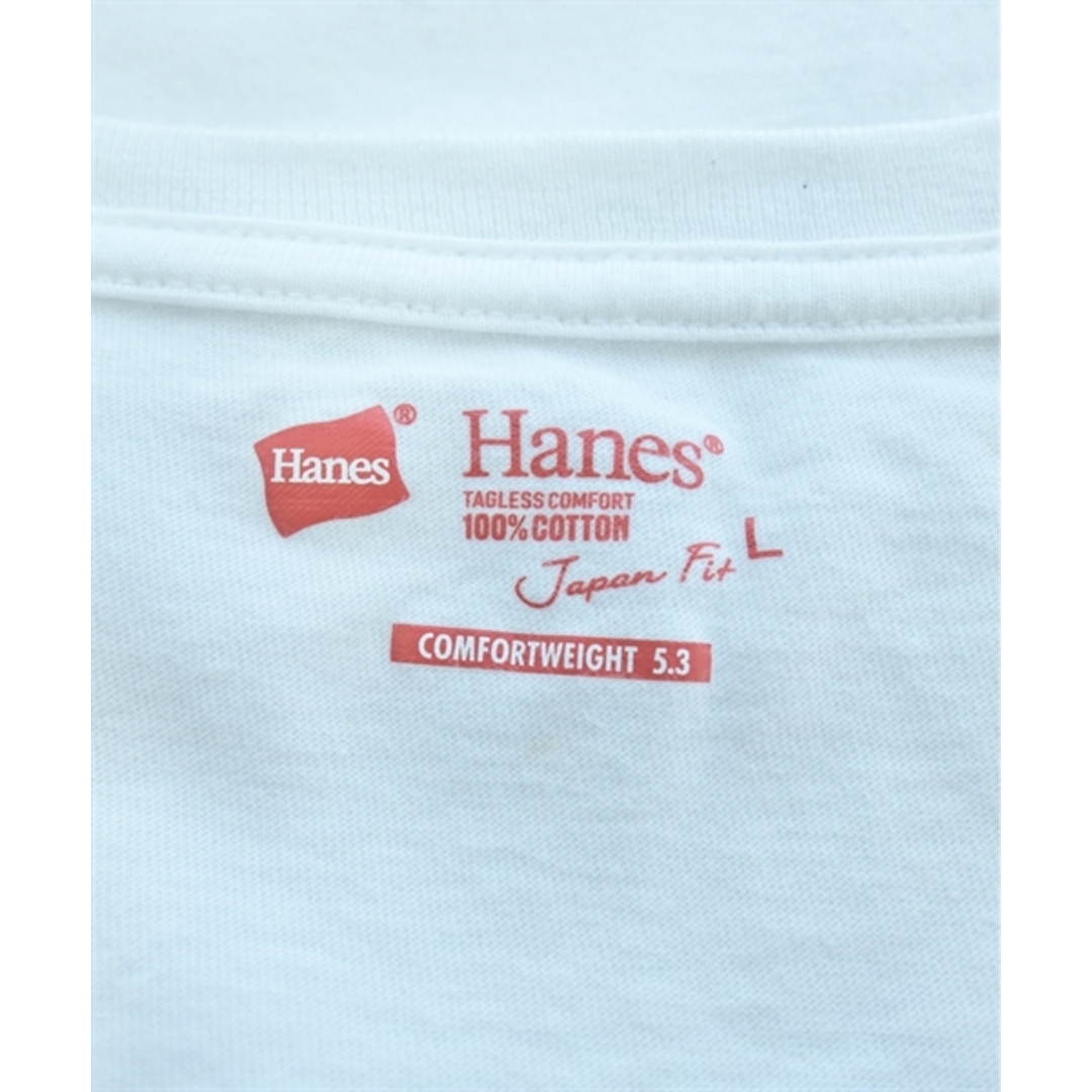 Hanes(ヘインズ)のHanes ヘインズ Tシャツ・カットソー L 白 【古着】【中古】 メンズのトップス(Tシャツ/カットソー(半袖/袖なし))の商品写真