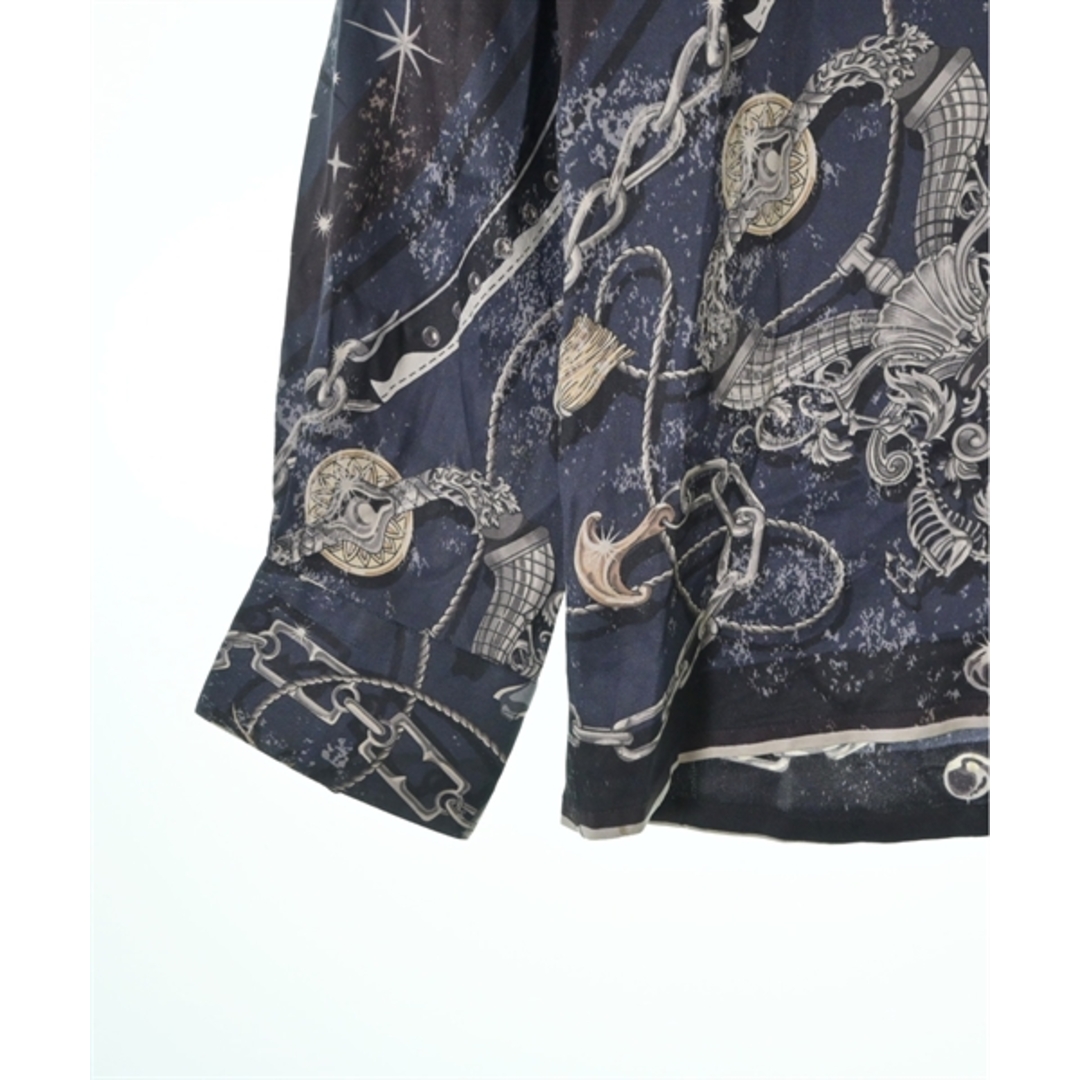 HERMES エルメス カジュアルシャツ 39(M位) 紺xグレー(総柄)