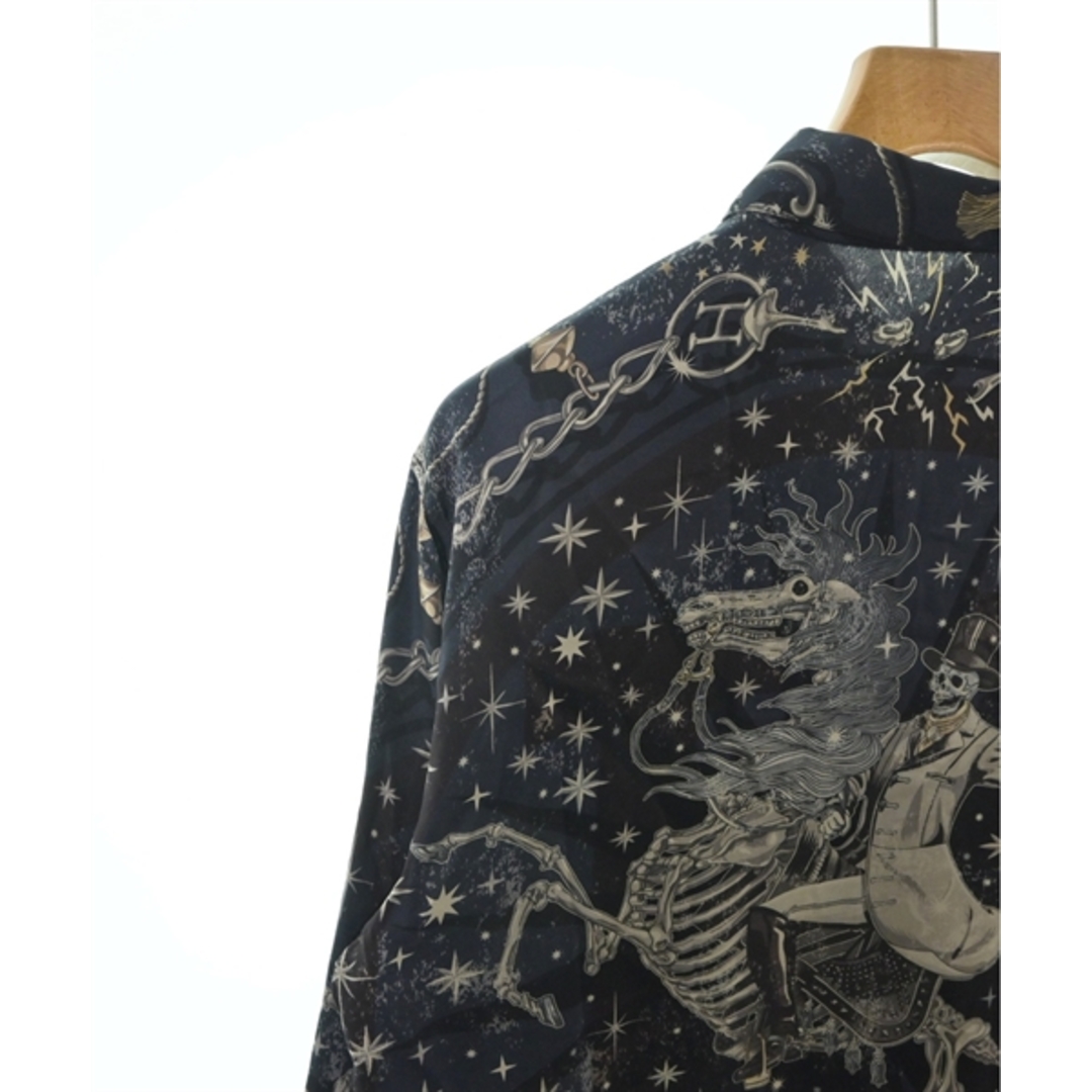 HERMES エルメス カジュアルシャツ 39(M位) 紺xグレー(総柄)