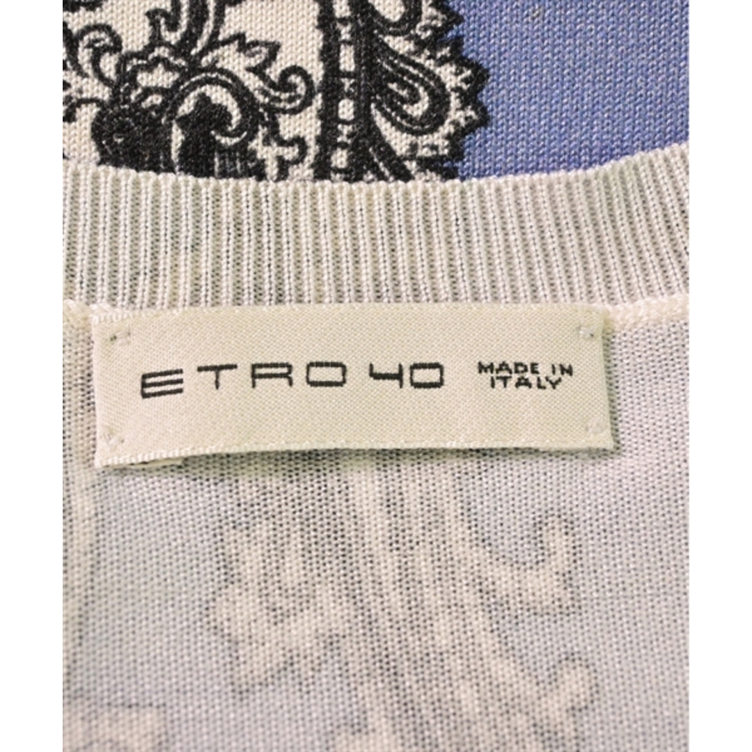 ETRO(エトロ)のETRO エトロ ニット・セーター 40(M位) 青x白x黒 【古着】【中古】 レディースのトップス(ニット/セーター)の商品写真