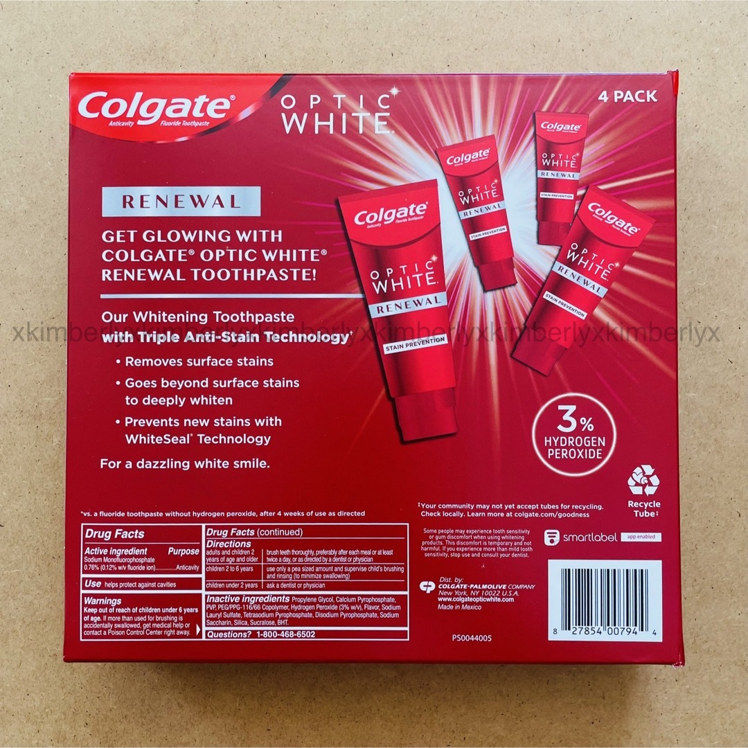 Colgate コルゲート オプティックホワイト リニューアル 4本 歯磨き粉