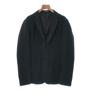 エンポリオアルマーニ(Emporio Armani)のEMPORIO ARMANI カジュアルジャケット 46(M位) 黒(総柄) 【古着】【中古】(テーラードジャケット)