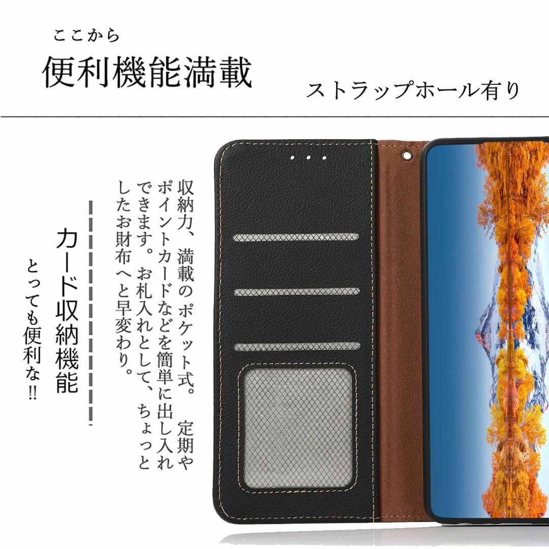【色: ブラック】iphone ケース 15 pro max 手帳型 本革 アイ 4