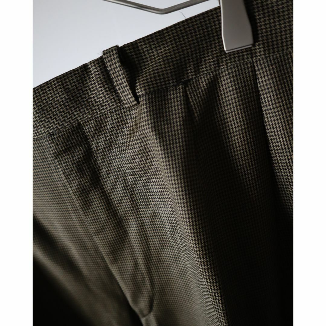 Ralph Lauren(ラルフローレン)の【ラルフローレン】千鳥柄 2タック サマーウール スラックス ダブル 茶 W38 メンズのパンツ(スラックス)の商品写真