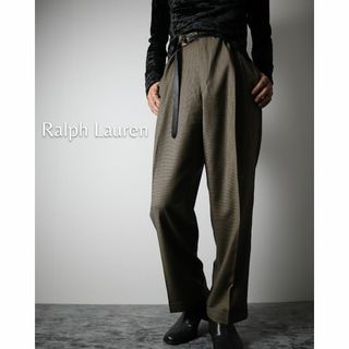 ラルフローレン(Ralph Lauren)の【ラルフローレン】千鳥柄 2タック サマーウール スラックス ダブル 茶 W38(スラックス)