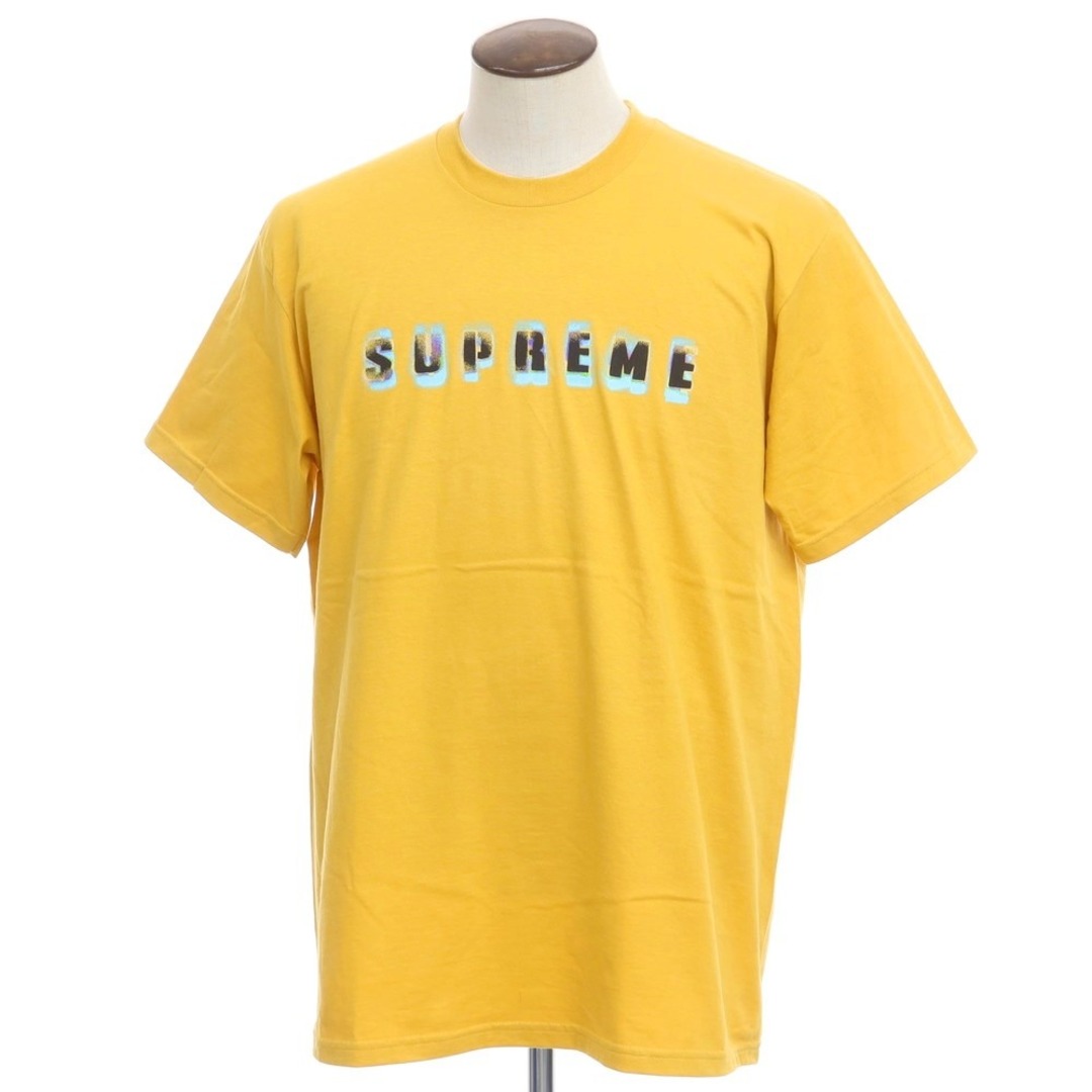 シュプリーム Supreme 2023年秋冬 Stencil Tee ロゴ クルーネック 半袖Ｔシャツ マスタード【サイズXL】【メンズ】