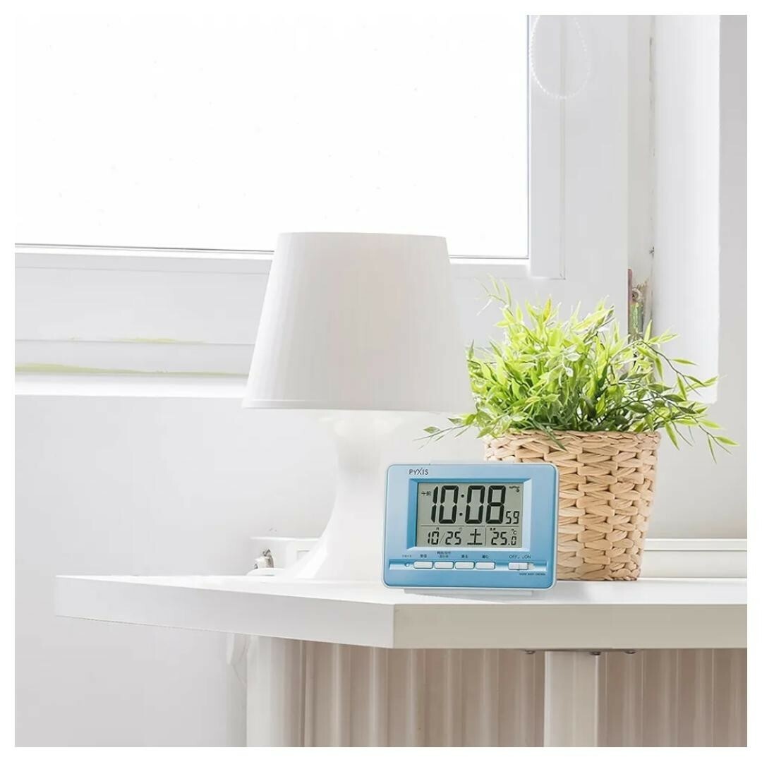 SEIKO(セイコー)のセイコー ピクシス デジタルクロック 目覚まし時計 電波 カレンダー 温度表示 インテリア/住まい/日用品のインテリア小物(置時計)の商品写真