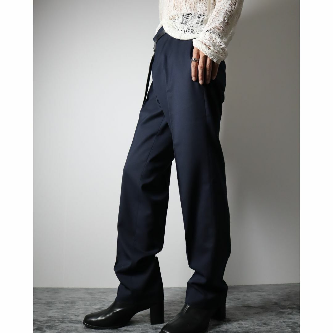 Ralph Lauren(ラルフローレン)の【ラルフローレン】ワイドストレート ウール ノータック スラックス 濃紺 W35 メンズのパンツ(スラックス)の商品写真
