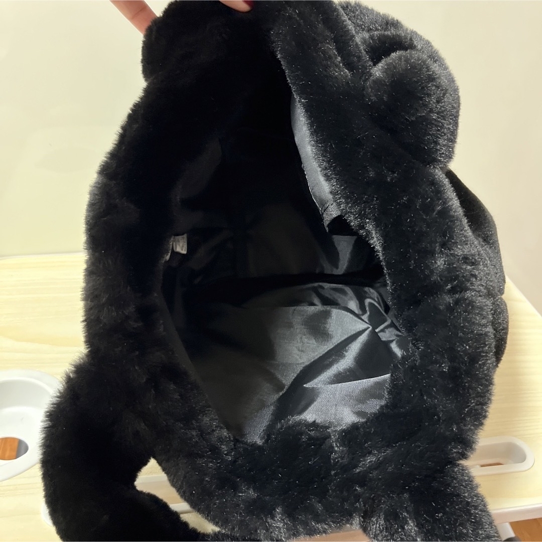miffy(ミッフィー)のミッフィー♡ふわふわハンドバッグ♡かばん♡黒色 レディースのバッグ(ハンドバッグ)の商品写真