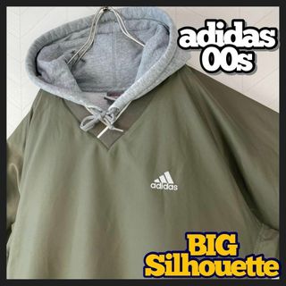 00s adidas フロントロゴ ナイロンプルオーバー