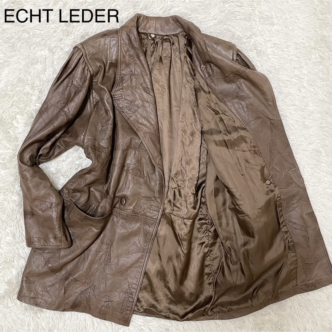 ECHT LEDER【圧倒的存在感 美品】レザーコート レザージャケット ダブル-