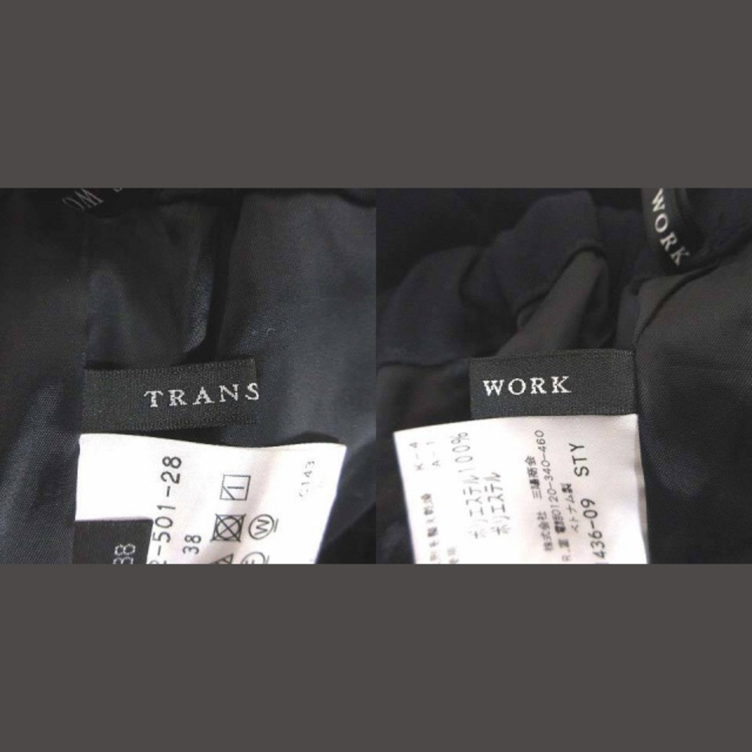 TRANS WORK(トランスワーク)のトランスワーク ワイドパンツ タック イージーパンツ 38 紺 ネイビー レディースのパンツ(その他)の商品写真