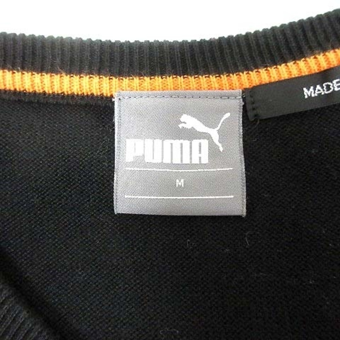 PUMA(プーマ)のPUMA ニットベスト プルオーバー Vネック ワンポイント M 黒 ブラック レディースのトップス(ベスト/ジレ)の商品写真