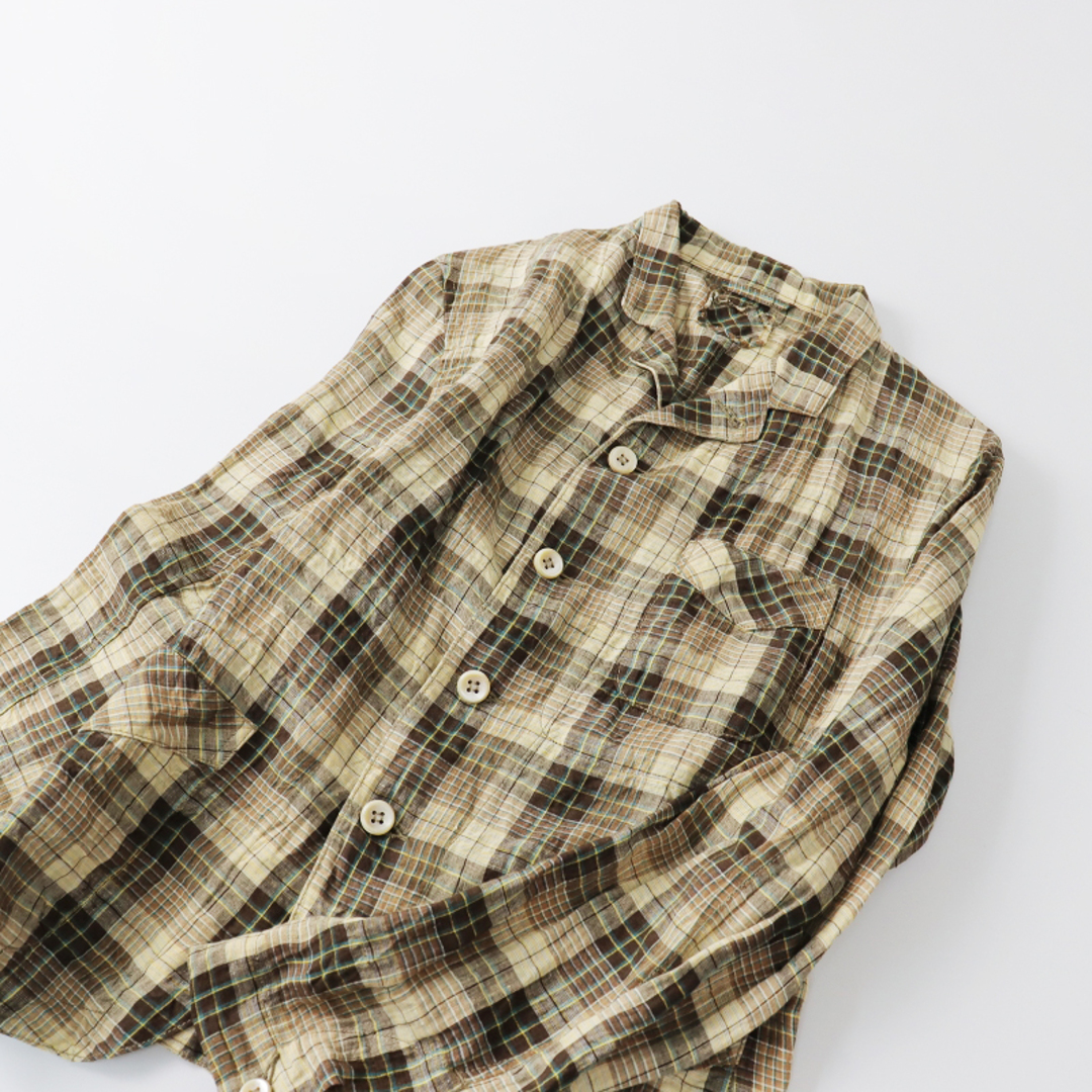 美品 2023SS フォーティーファイブアール 45R インド リネンのシャツジャケット 3/ブラウン ベージュ トップス  45rpm【2400013549943】 | フリマアプリ ラクマ