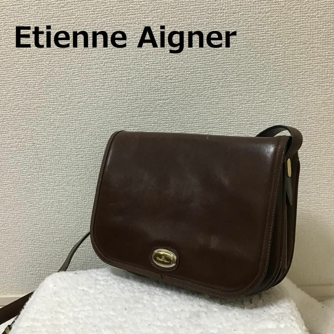 レア✨Etienne Aignerエティエンヌアイグナーショルダーバッグブラウン | フリマアプリ ラクマ