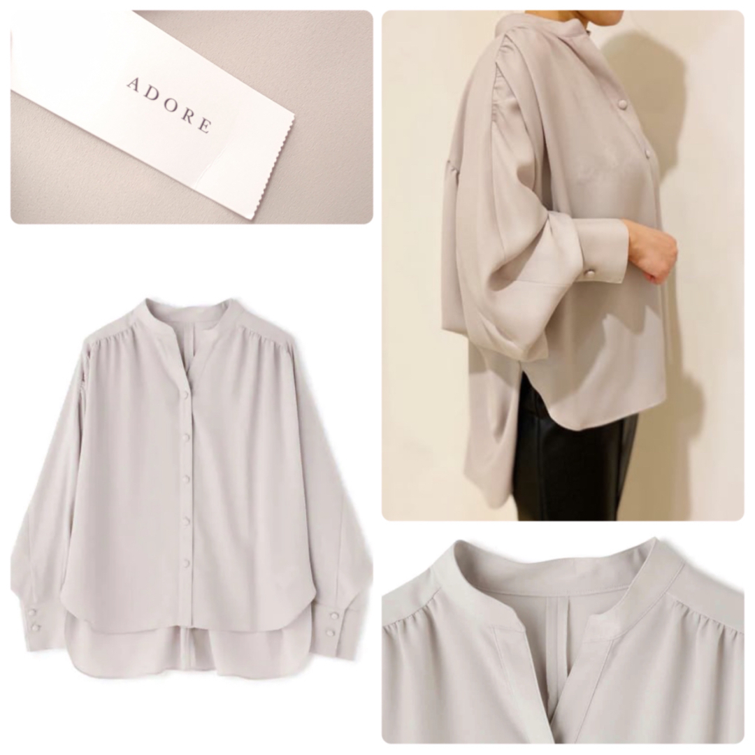 ◇幻◇ 希少新品 定価3.2 ADORE ライトジョーゼットギャザーブラウス-