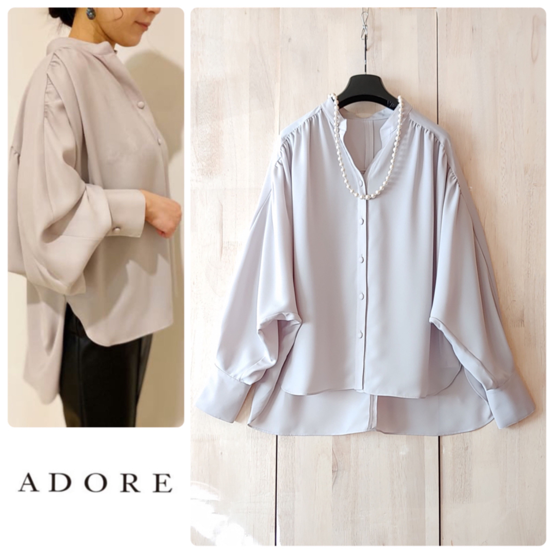 ◇幻◇ 希少新品 定価3.2 ADORE ライトジョーゼットギャザーブラウス-