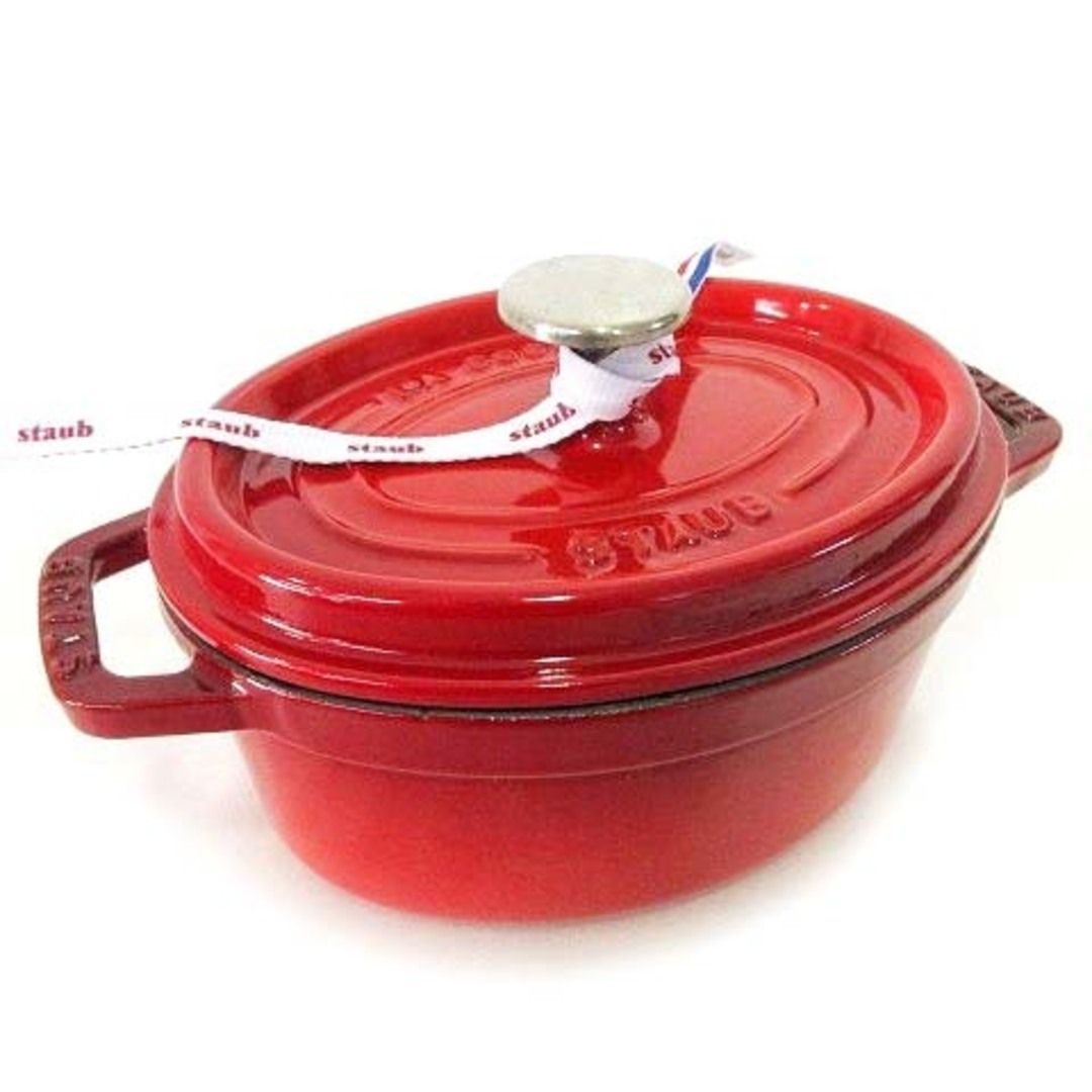 未使用品 ストウブ STAUB ココット オーバル 鍋 17cm チェリー