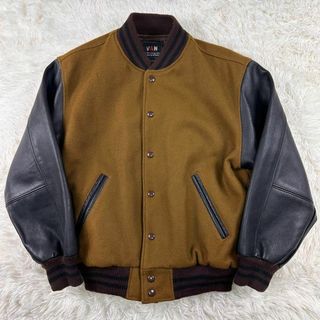 VAN Jacket - 【激レア】VAN JACKET スタジャン 黒×茶 袖レザー Mの