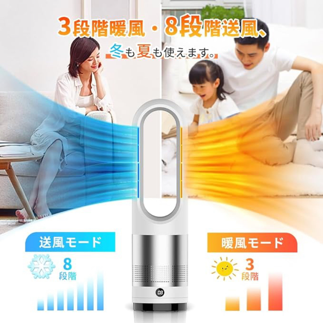 ✨新品セラミックファンヒーター✨ 省エネ 電気リモコン付き左右首振り 過熱保護