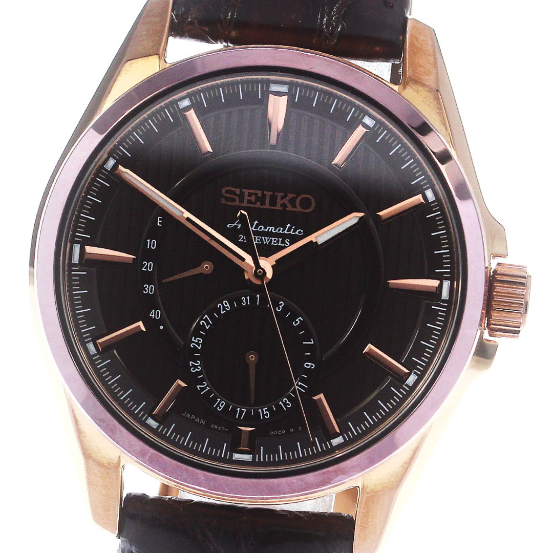 セイコー SEIKO 6R27-00E0/SARW010 プレサージュ メカニカル デイト 自動巻き メンズ _775681ブラウンムーブメント