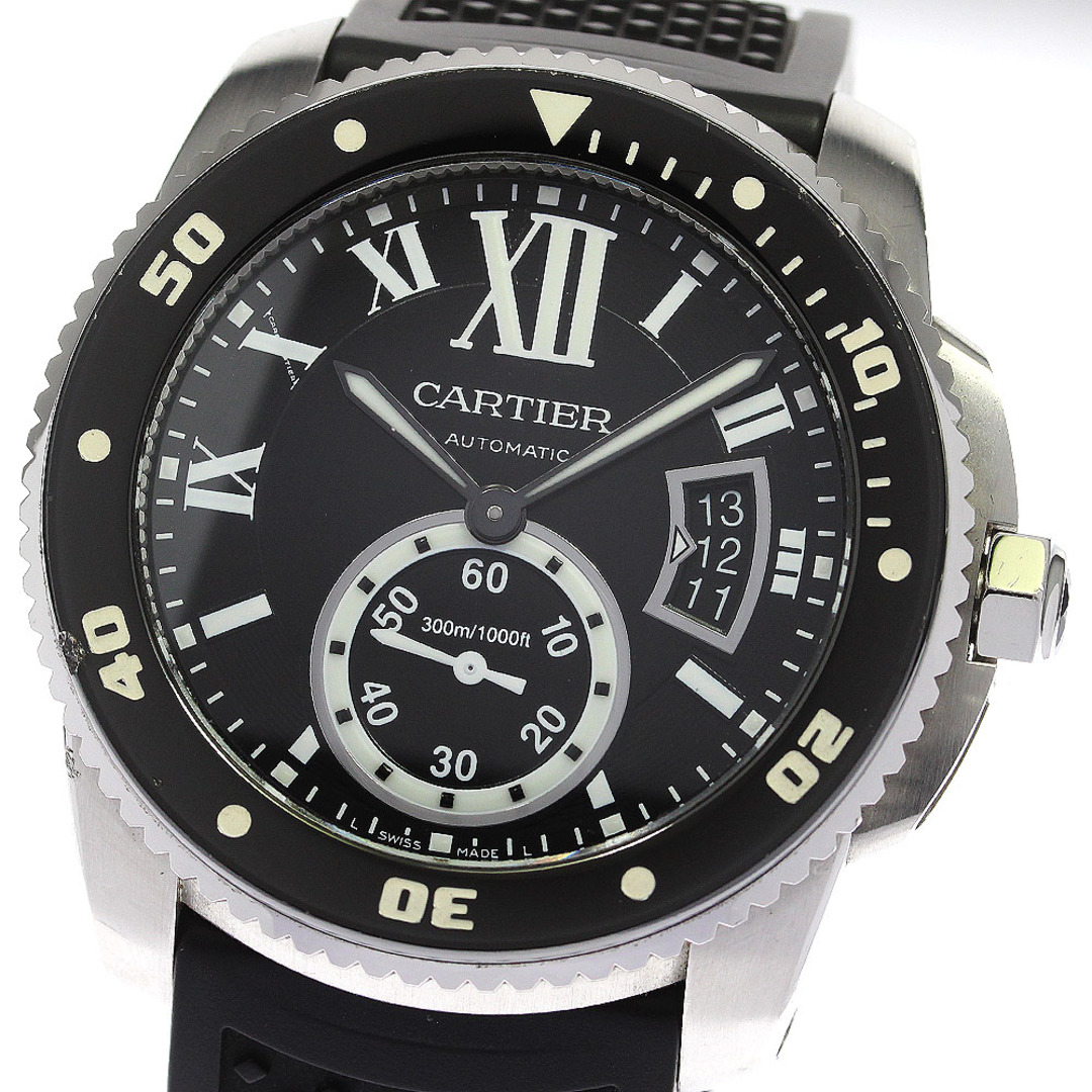 カルティエ CARTIER WSCA0006 カリブル ドゥ カルティエ ダイバー デイト スモールセコンド 自動巻き メンズ _770334