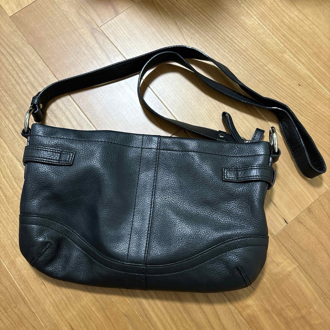 COACH コーチ　ショルダーバッグ　レザー　黒　ブラック　レディース