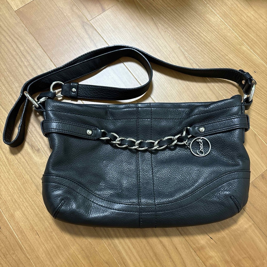 COACH コーチ　ショルダーバッグ　レザー　黒　ブラック　レディース