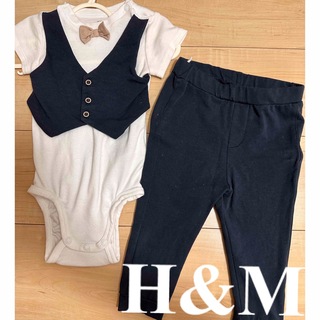 エイチアンドエム(H&M)のベビースーツ　半袖　ロンパース(セレモニードレス/スーツ)