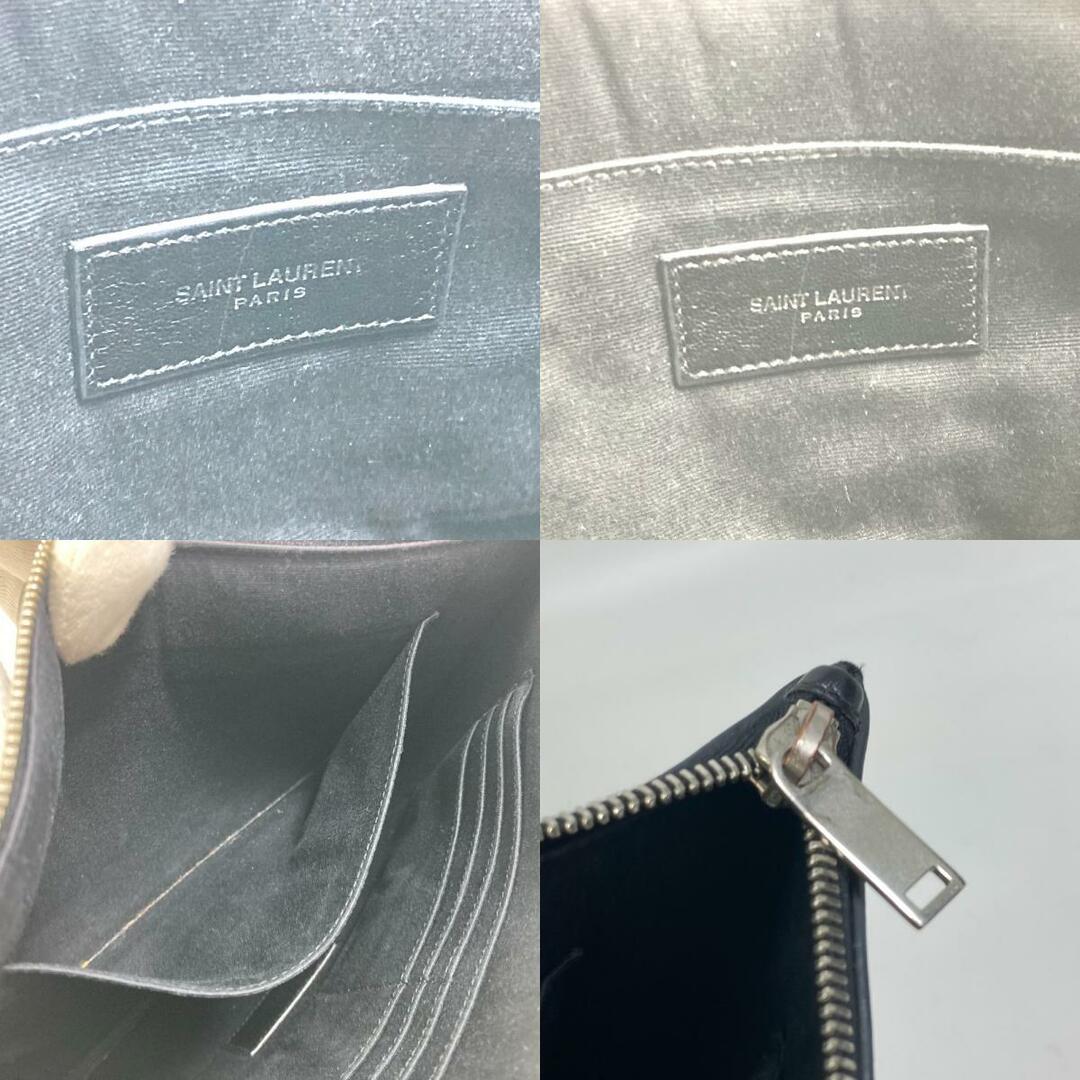 サンローランパリ SAINT LAURENT PARIS YSLロゴ 453249 ポーチ クラッチバッグ レザー ブラック 9