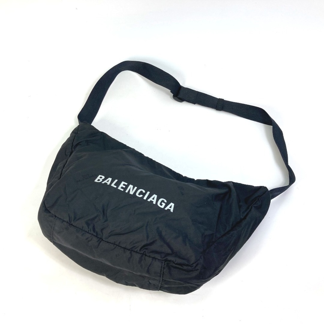 バレンシアガ BALENCIAGA ポケッタブル ロゴ 656092 クロスボディバッグ カバン ショルダーバッグ ナイロン ブラック